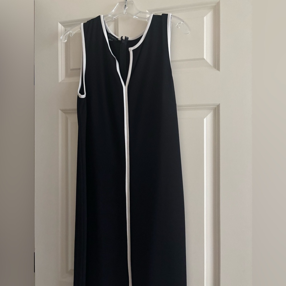 Talbots Black Dress with White Accents